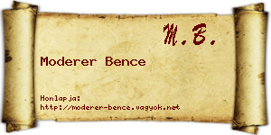 Moderer Bence névjegykártya